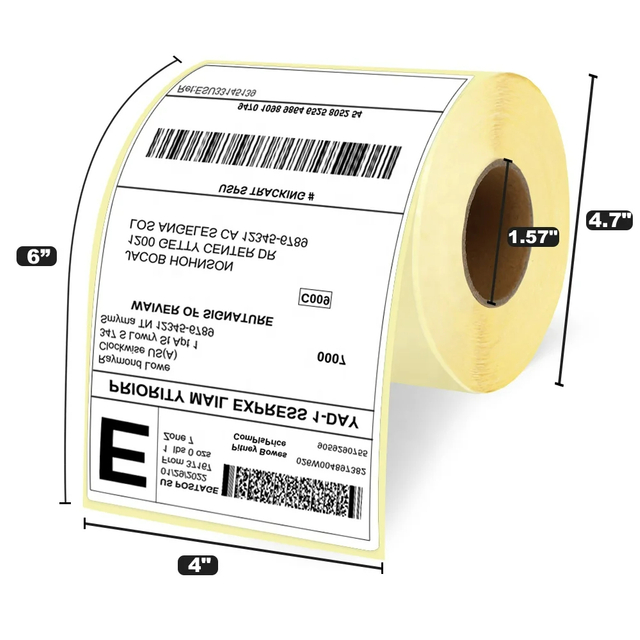Strong Adhesive Shipping Express Sticker Direct Thermal Label Roll 4 X 6 Thermal Label 4 X 6 Thermal Label Paper Roll